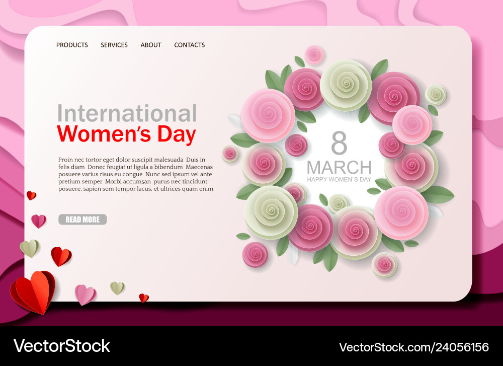 International womens day website landing International womens day website landing vector image