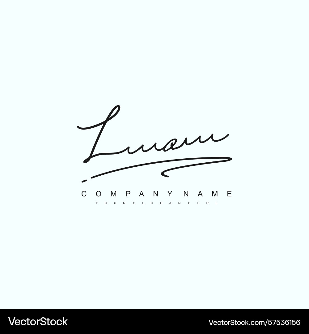 Minimal signature logo design with lo initials Vector Image