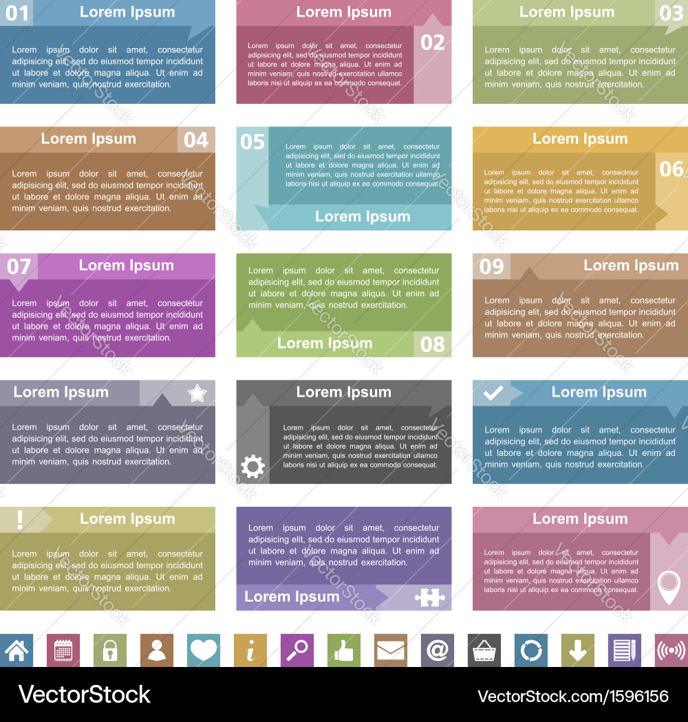 Number & Text Elements - Modern Style vector image