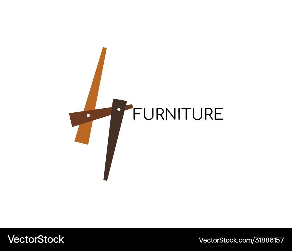 Abstract furniture logo design with modern concept vector image