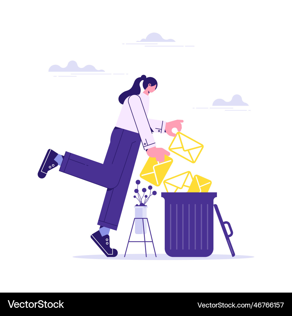 Cleaning digital memory e-mail remove Vector Image