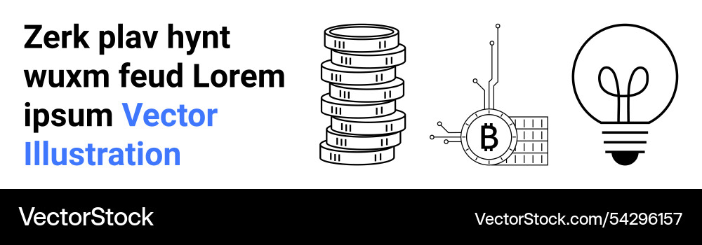 Cryptocurrency concepts with coin stack bitcoin Cryptocurrency concepts with coin stack bitcoin vector image