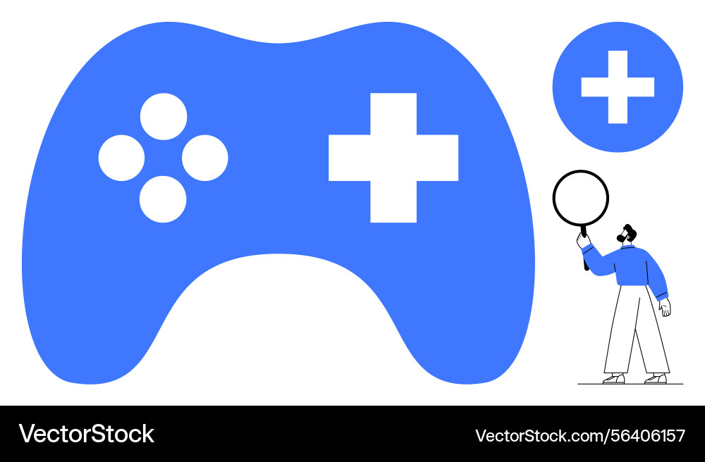 Gaming controller icon with abstract character Gaming controller icon with abstract character Vector Image