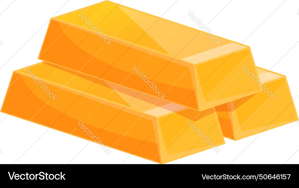 Metal golden bars icon cartoon asian card Metal golden bars icon cartoon asian card vector image