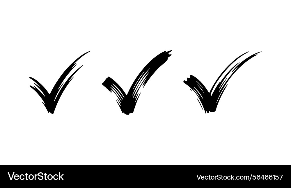 Minimal brush tick symbol a clean yet dynamic Minimal brush tick symbol a clean yet dynamic vector image