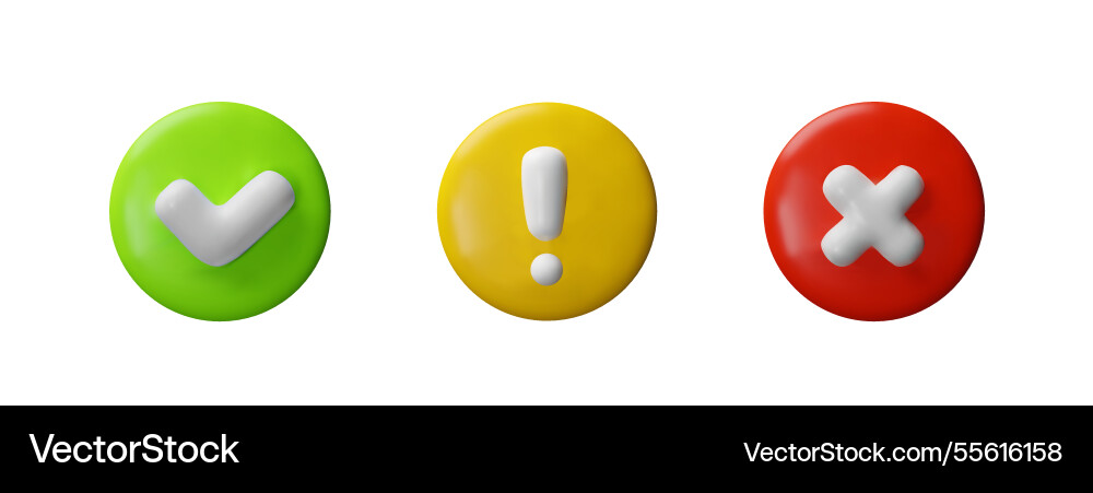 3d render set checkbox 3d render set checkbox vector image