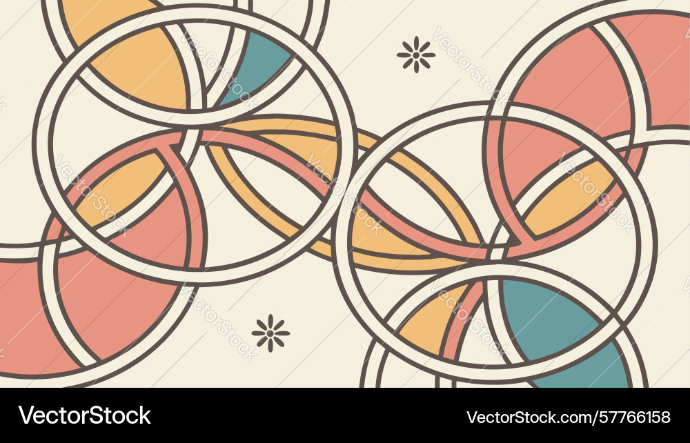 Abstract interlocking circles with pattern design Vector Image