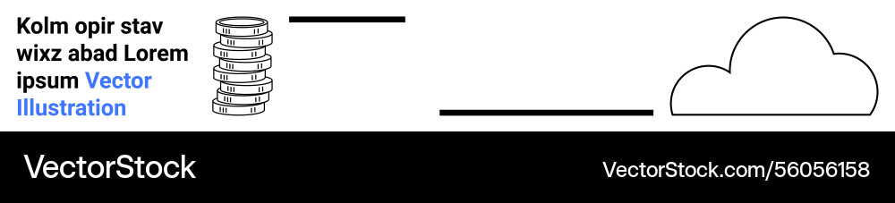 Cloud storage connection represented by database Cloud storage connection represented by database vector image