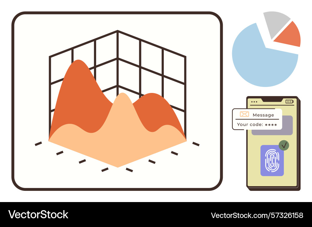 Data visualization cybersecurity authentication Data visualization cybersecurity authentication vector image