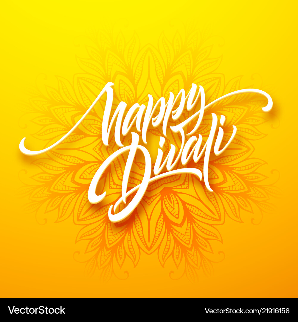 Happy diwali traditional indian festival greeting vector image