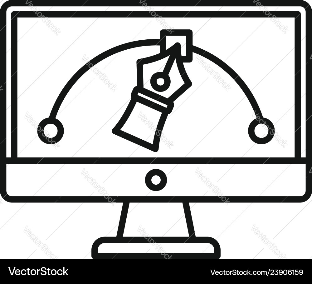 Architect draw computer icon outline style Architect draw computer icon outline style Vector Image