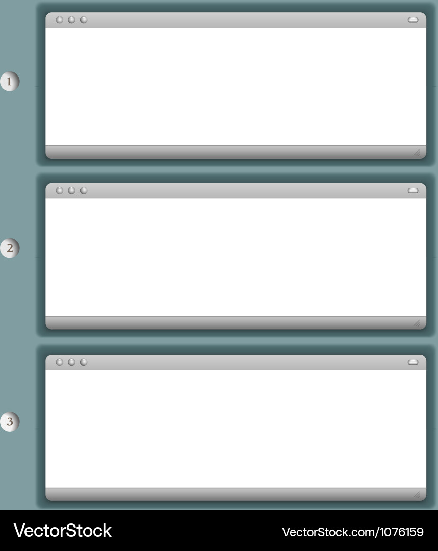 Creative progress background with three browser Vector Image