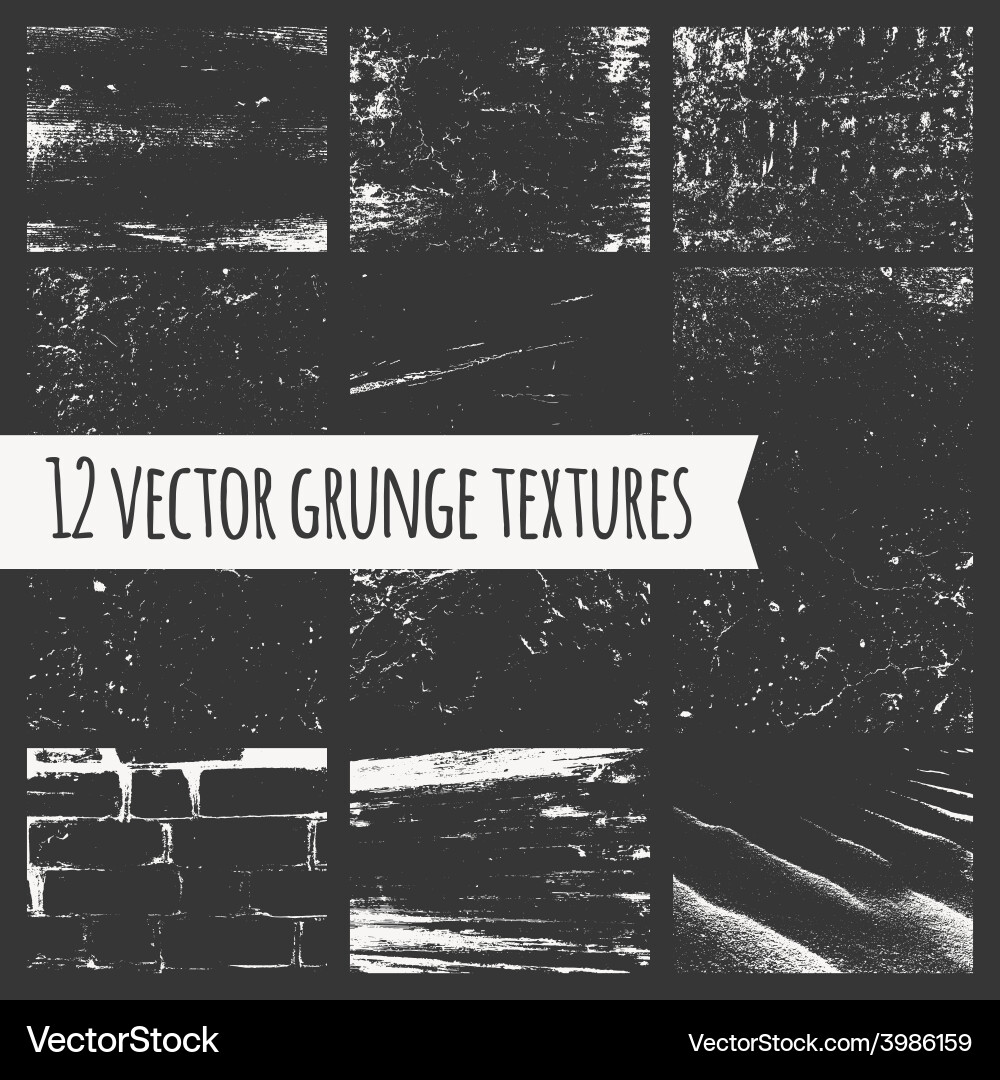 Dark Grunge Textures - Collection vector image