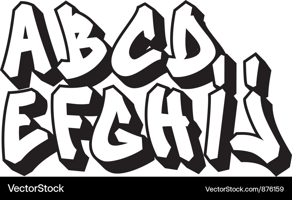 Graffiti Font Alphabet Collection vector image