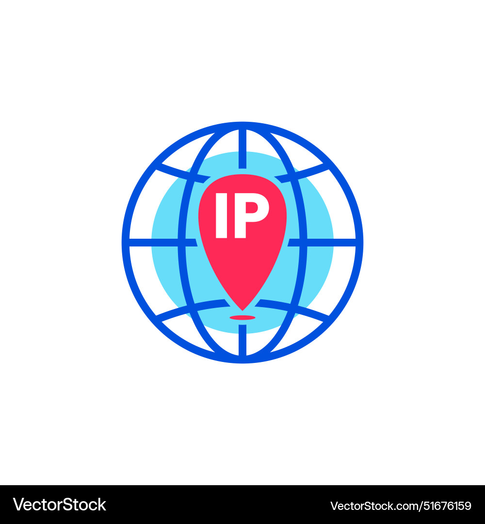 Ip address geolocation location icon graphic vector image