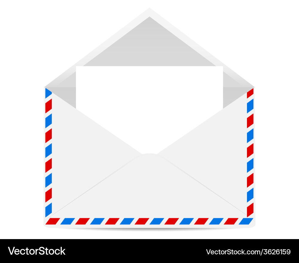 Open envelope with blank forms vector image