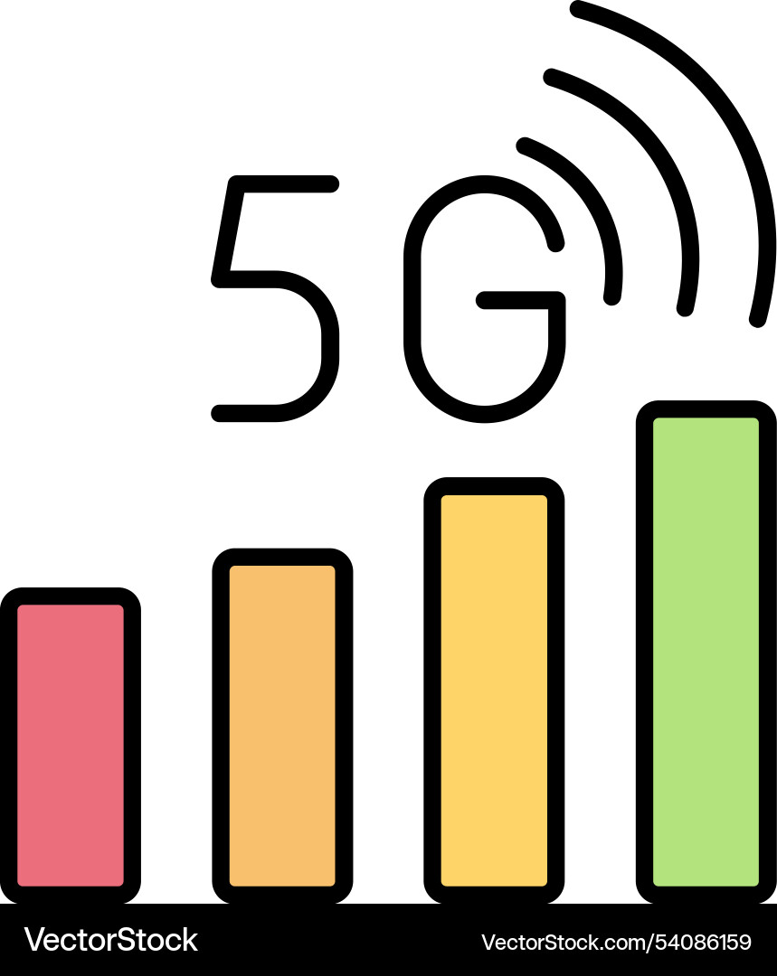 Signal status line filled icon design Vector Image