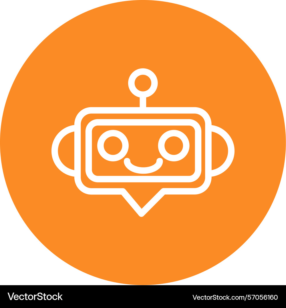 Bot line circle style icon design vector image