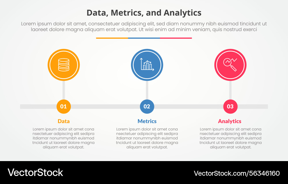 Data metrics and analytics infographic concept Vector Image