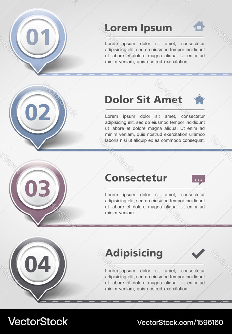 Design template with four elements Vector Image