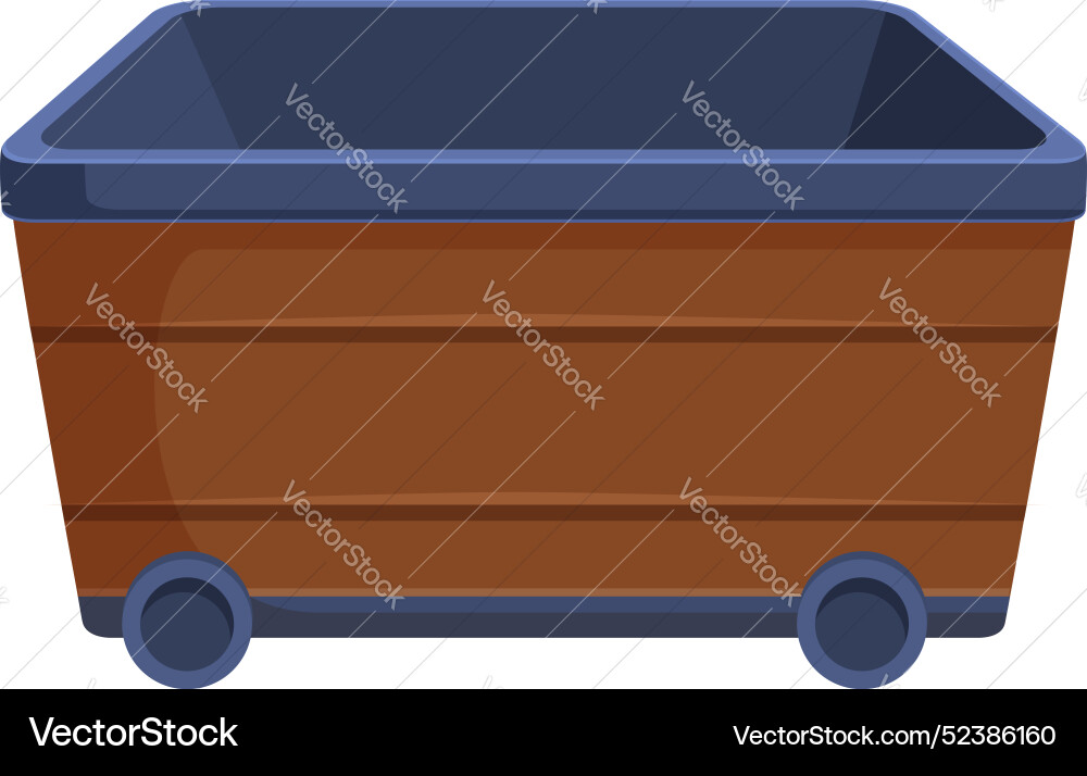Empty mining cart waiting for loading wood Empty mining cart waiting for loading wood vector image