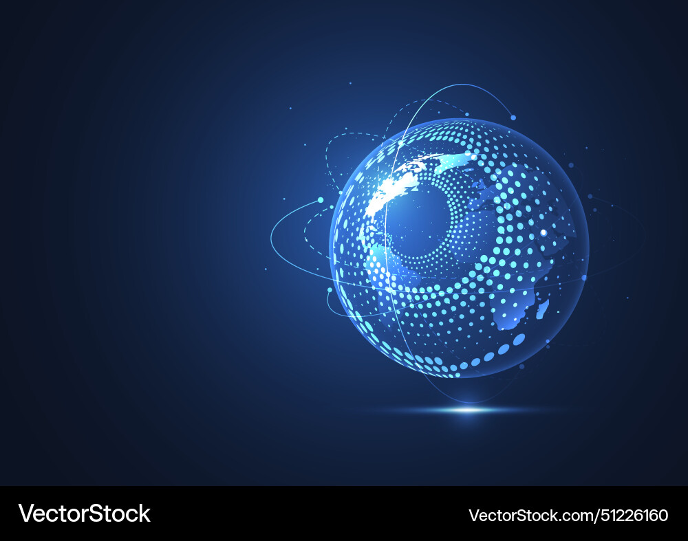 Global network connection world map point Vector Image
