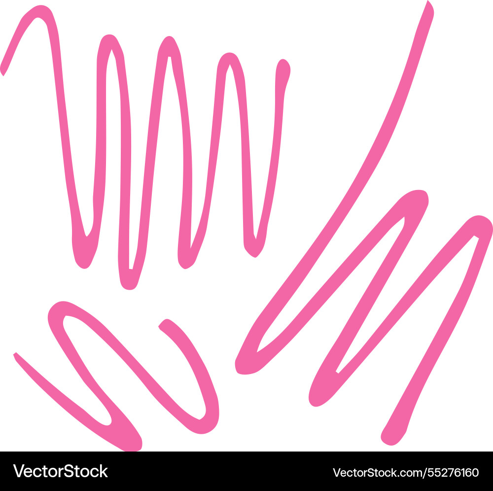 Pink abstract line drawing with curved Pink abstract line drawing with curved vector image
