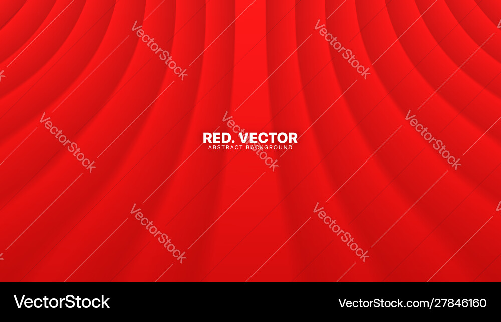 Smooth red curtain 3d elegant abstract background vector image