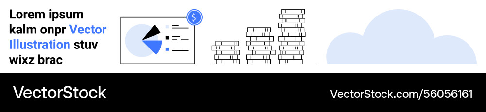 Chart analytics with financial stack and cloud vector image