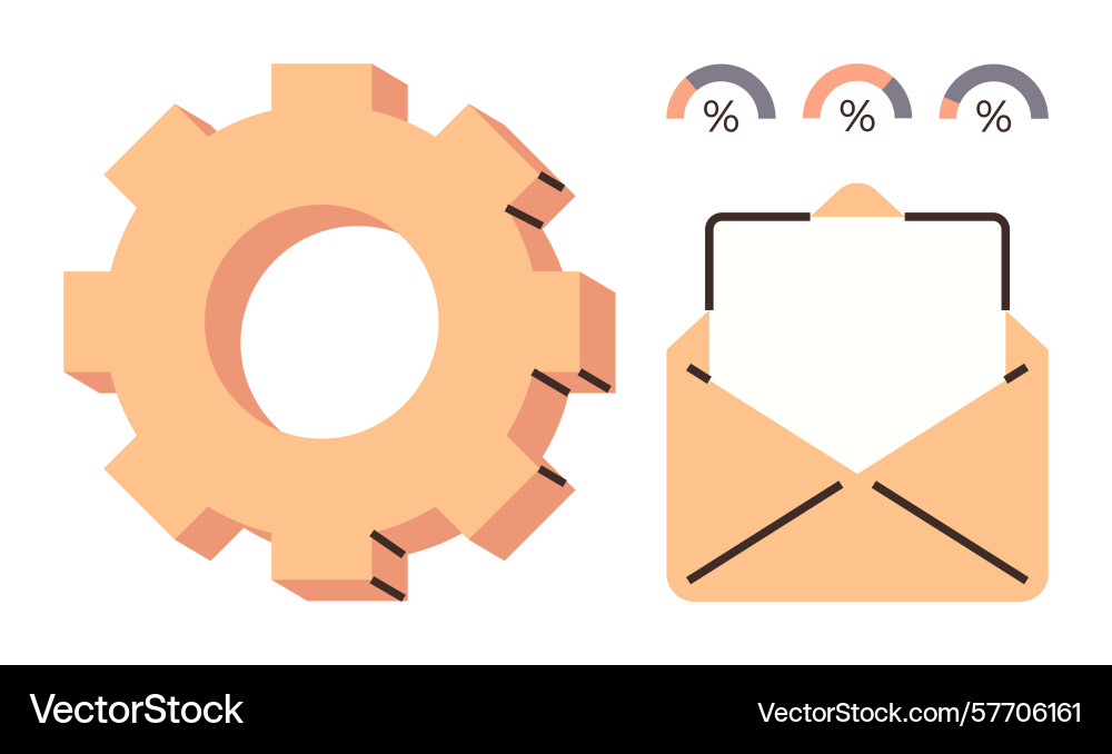 Email configuration and analytics concept Vector Image