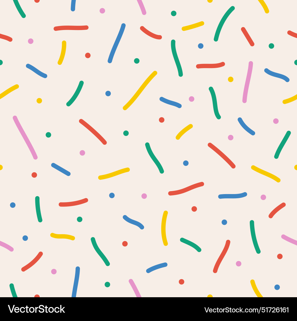 Fun colorful line seamless pattern set Vector Image
