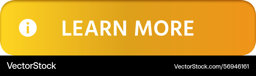 Golden gradient learn more button with information Golden gradient learn more button with information vector image