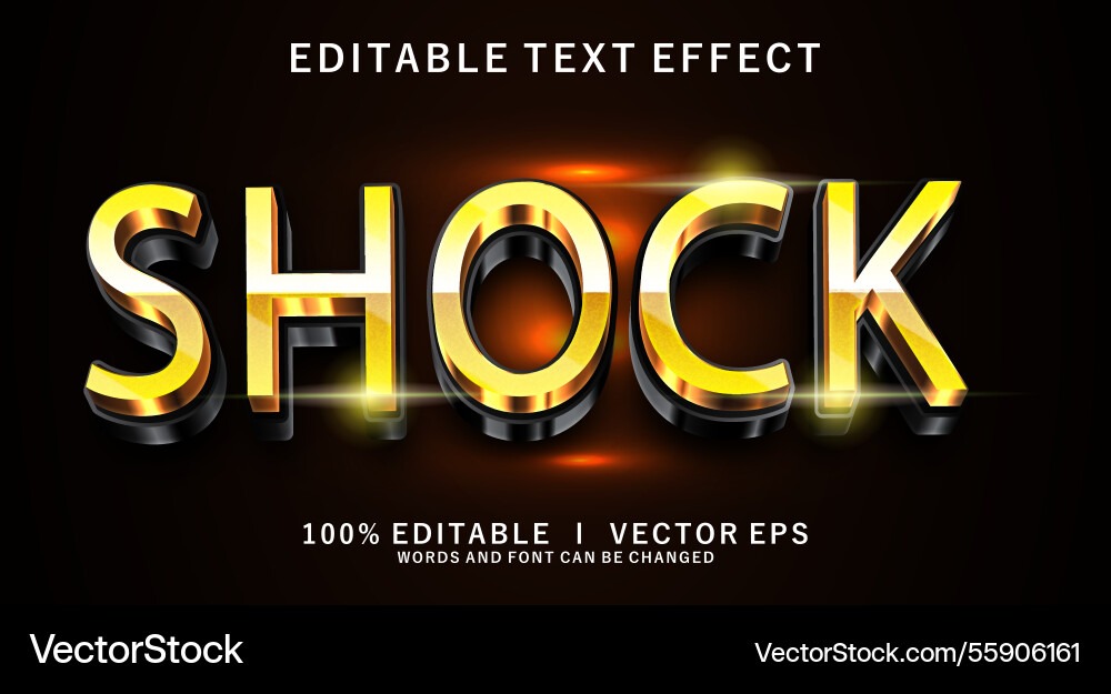 Shock 3d text effect with modern style design Shock 3d text effect with modern style design vector image