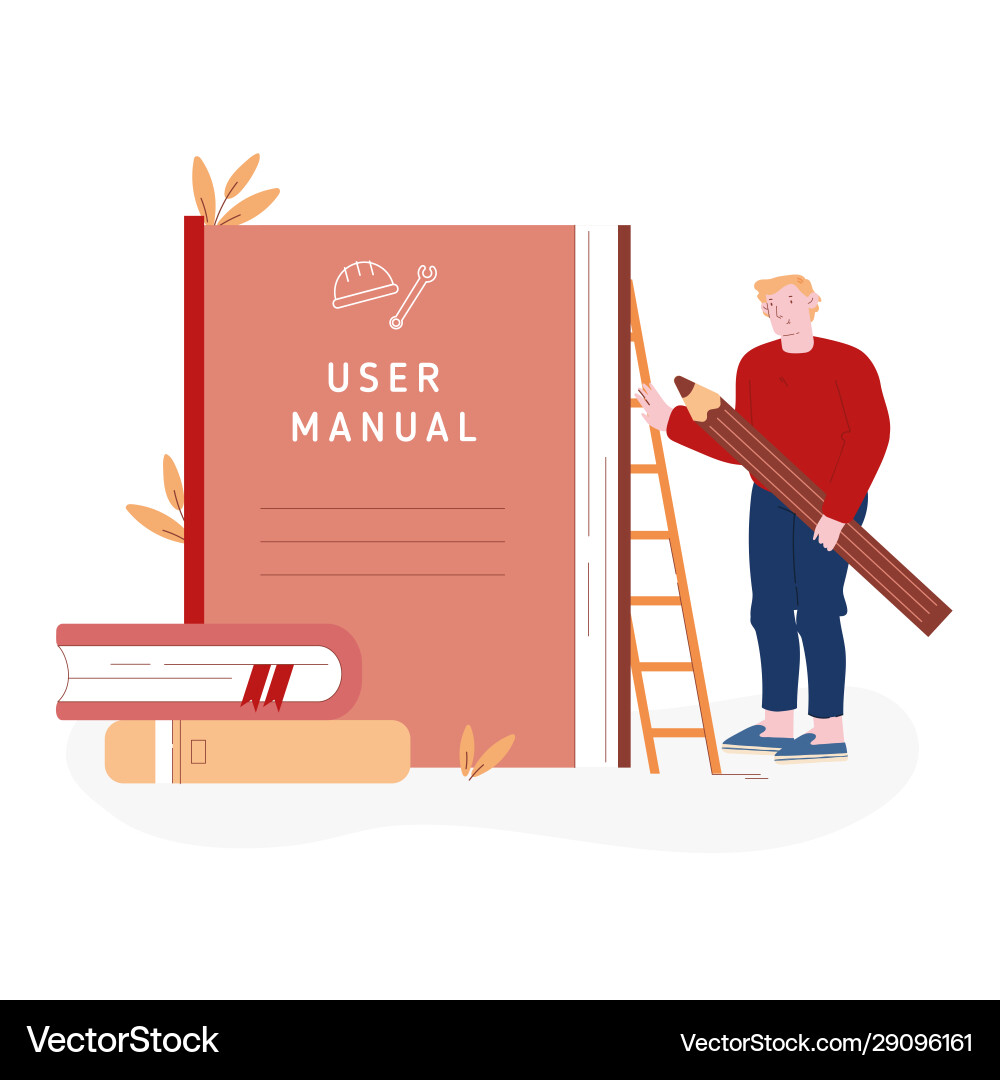 User manual tutorial concept reading User manual tutorial concept reading vector image