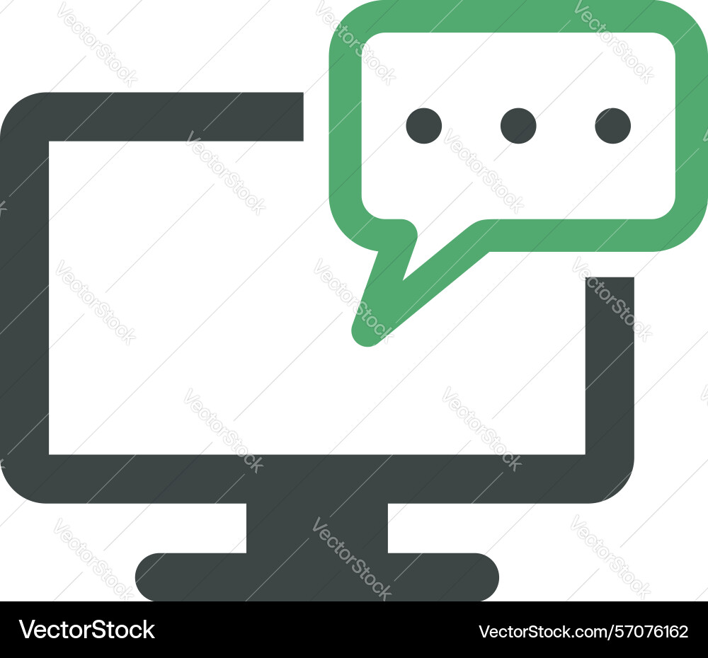 Chatting desktop screen monitor computer icon vector image
