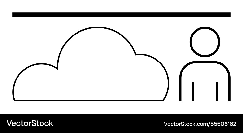 Conceptual minimalistic representation of cloud Conceptual minimalistic representation of cloud vector image