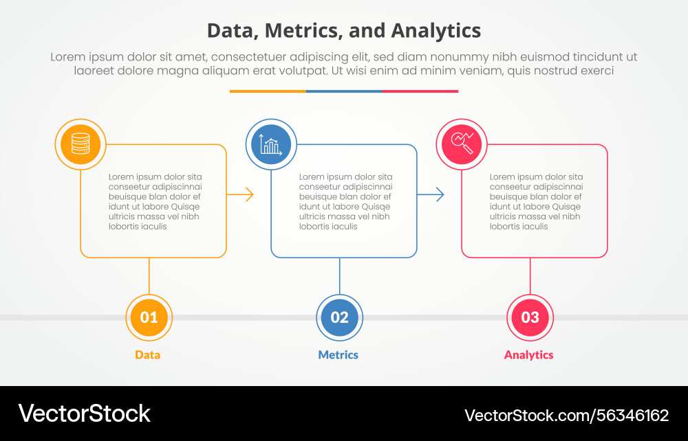 Data metrics and analytics infographic concept Vector Image