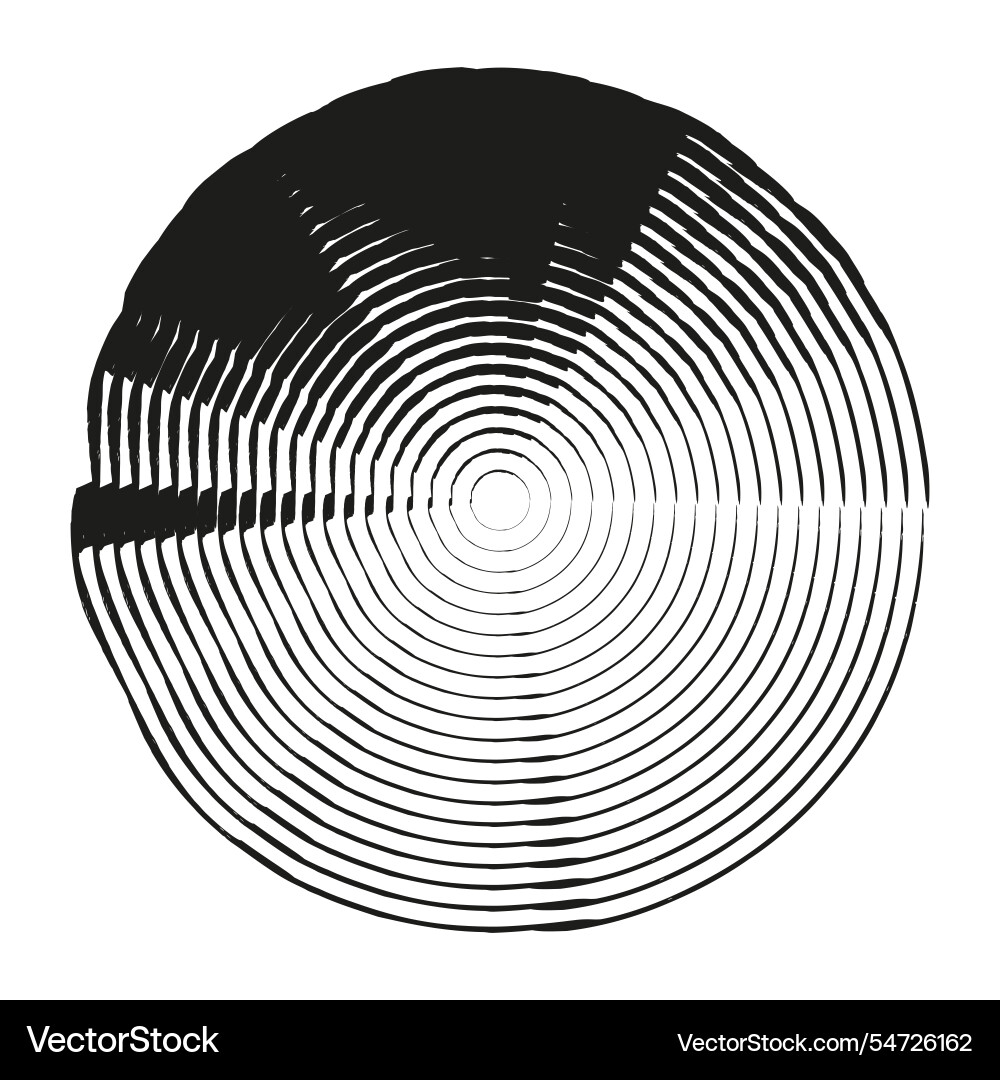 Distorted circle shape abstract circular design Distorted circle shape abstract circular design vector image