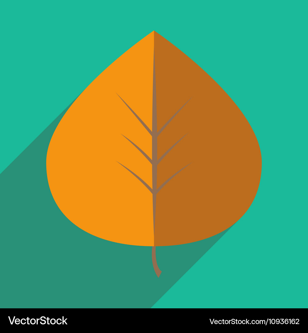 Flat with shadow icon and mobile application leaf Vector Image