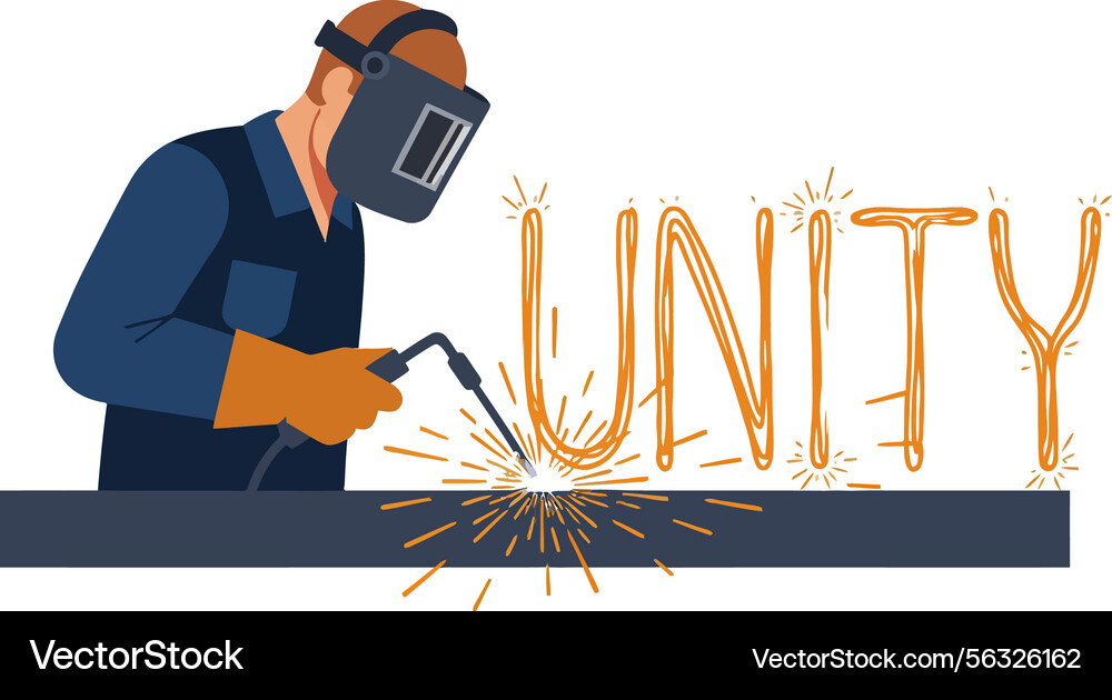 Welder Constructs Unity Word Vector Image