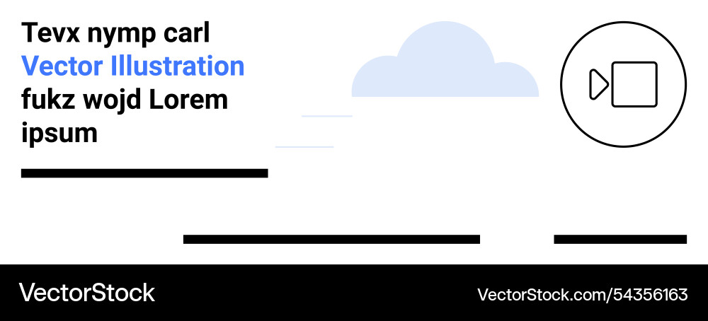 Cloud and video player symbol with text Cloud and video player symbol with text Vector Image