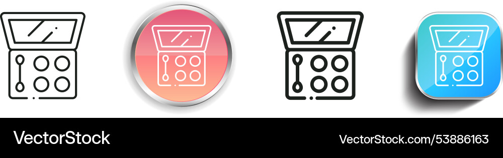 Eye shadow icon thin linear regular and button vector image