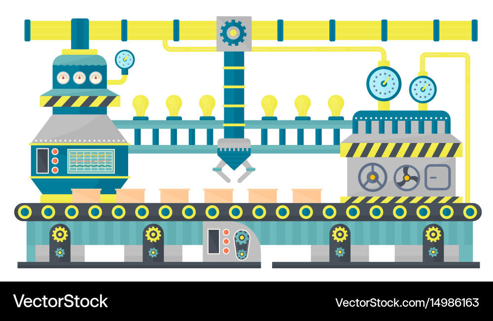 Fabrikförderer Industrielinie Verpackungskarton Fabrikförderer Industrielinie Verpackungskarton vektorbild