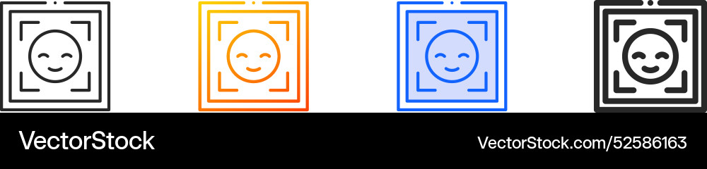 Face detection iconthin linear gradient blue Vector Image