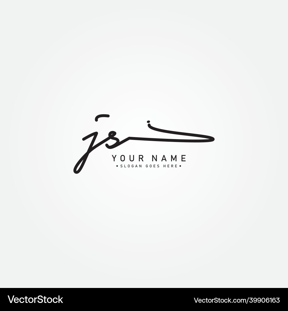 Original Buchstaben js Logo - handschriftliche Signatur Original Buchstaben js Logo - handschriftliche Signatur vektorbild