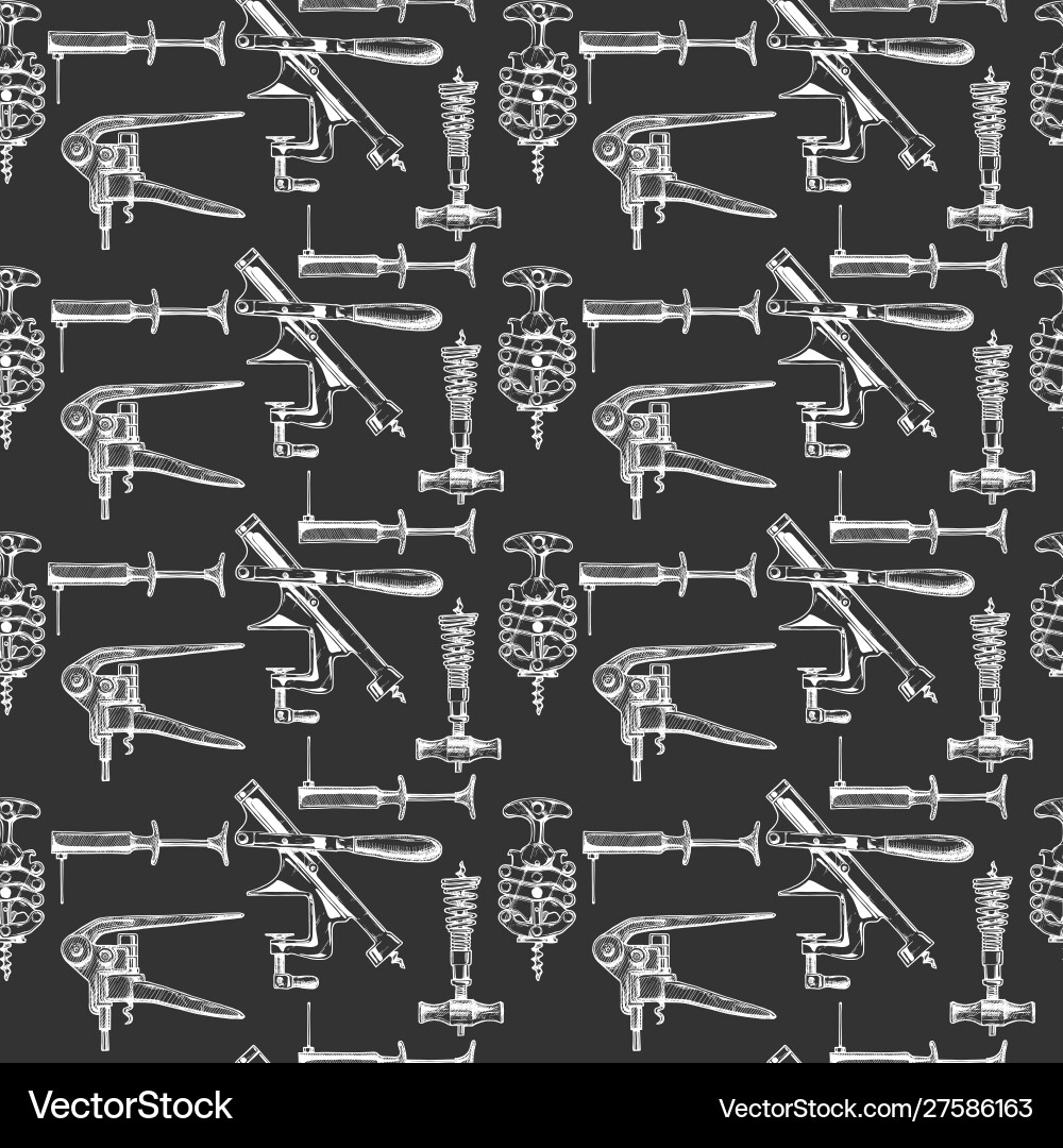 Seamless pattern with different corkscrews vector image