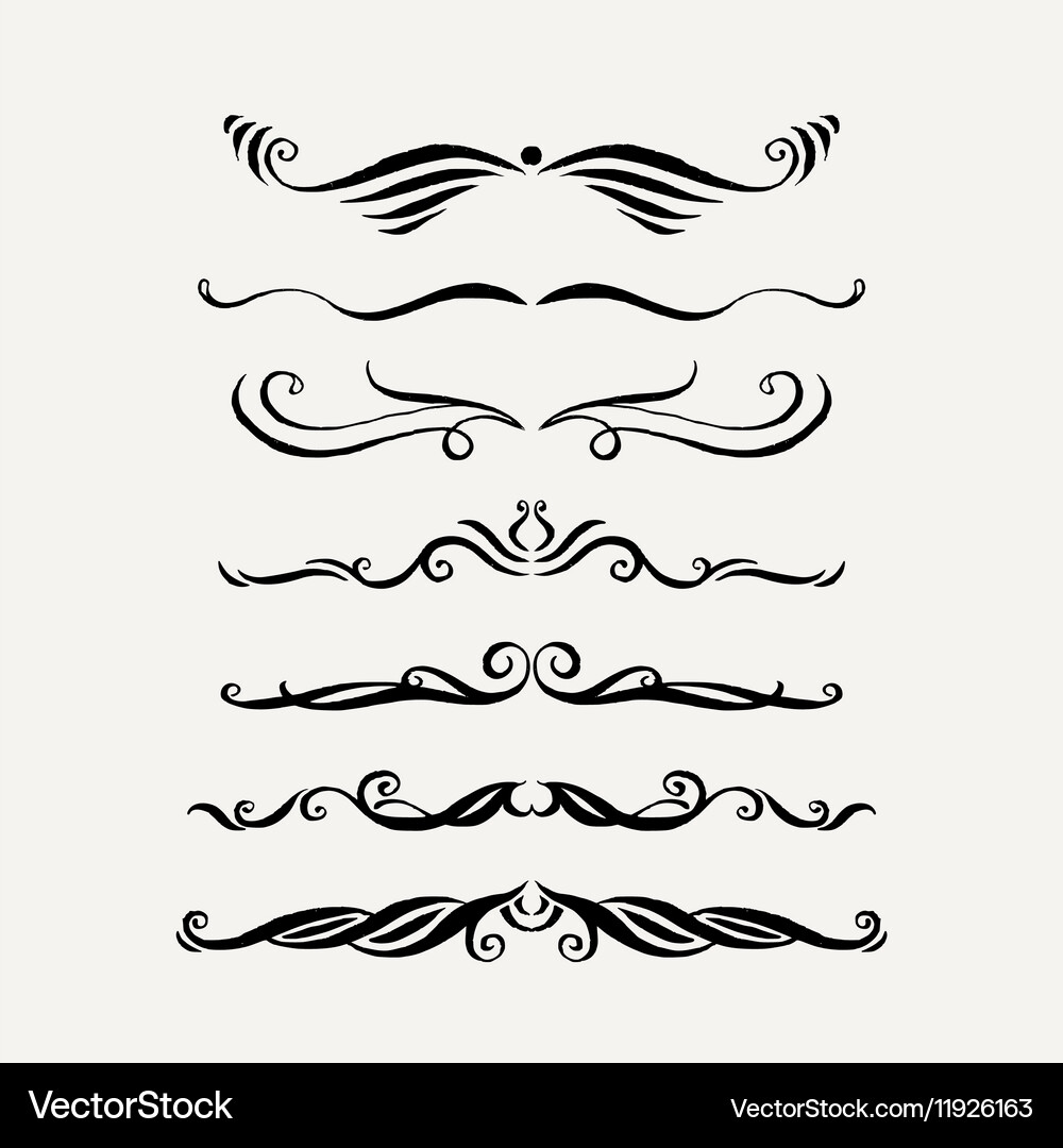 Set elegant curls and swirls elements Vector Image