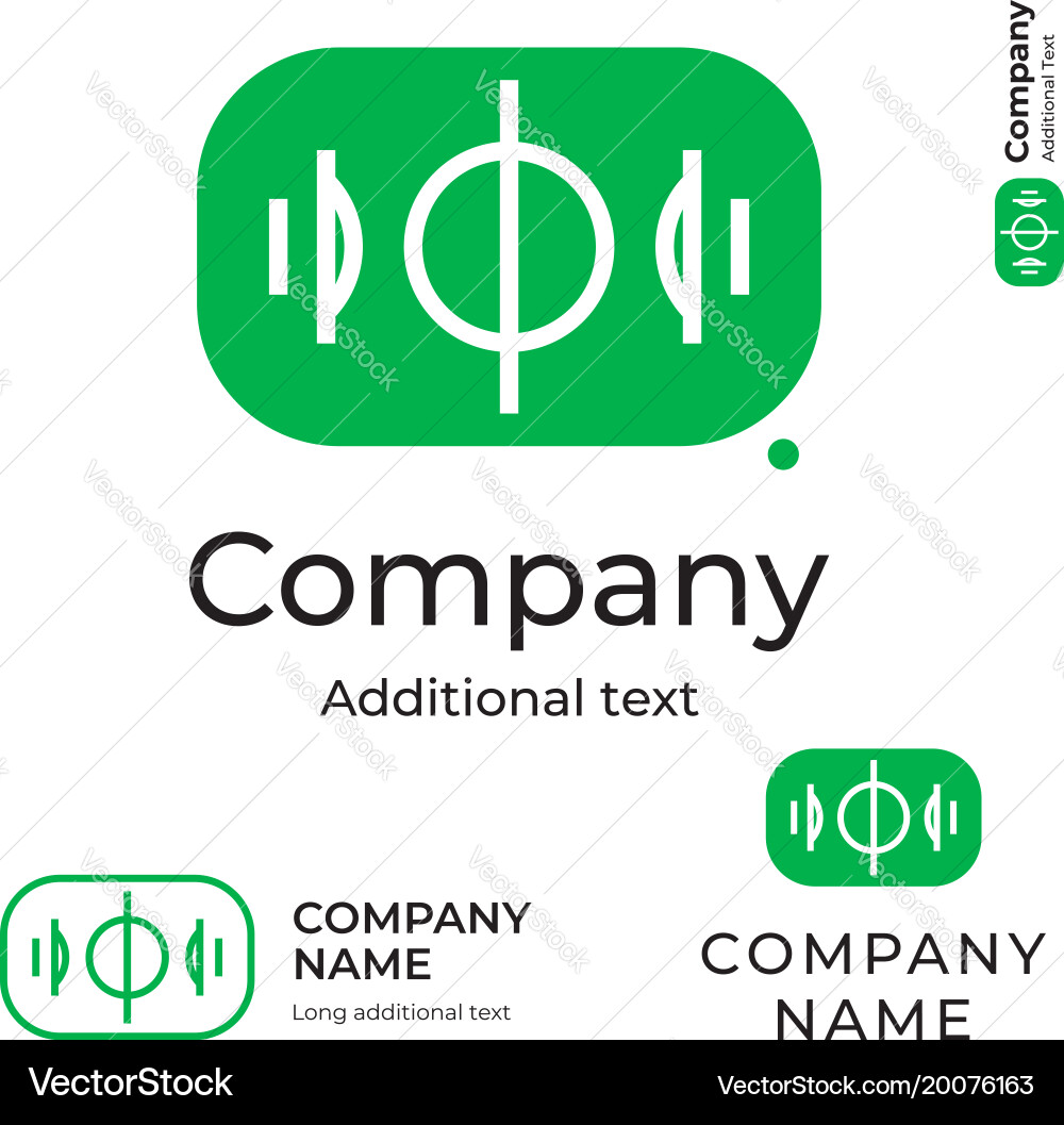 Soccer Field Logo - Green & White Vector Image