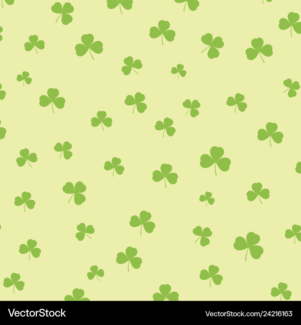 St patricks day background with shamrock pattern vector image
