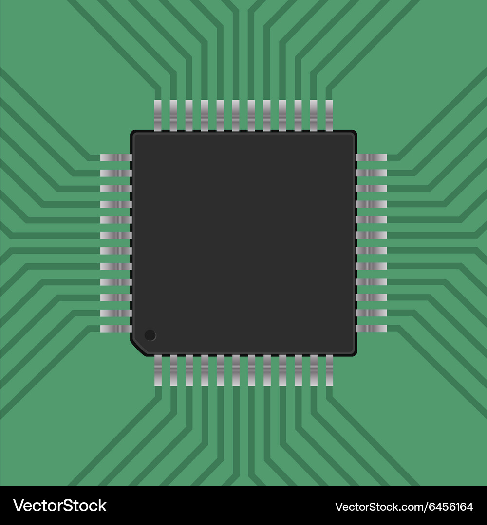 A microcontroller cpu processor Vector Image